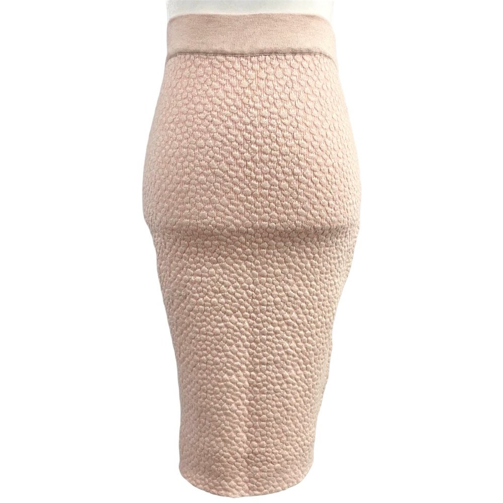 New Lucy Paris Pebble Textured Knit Stretch Pencil Skirt Pale Pink Size Large